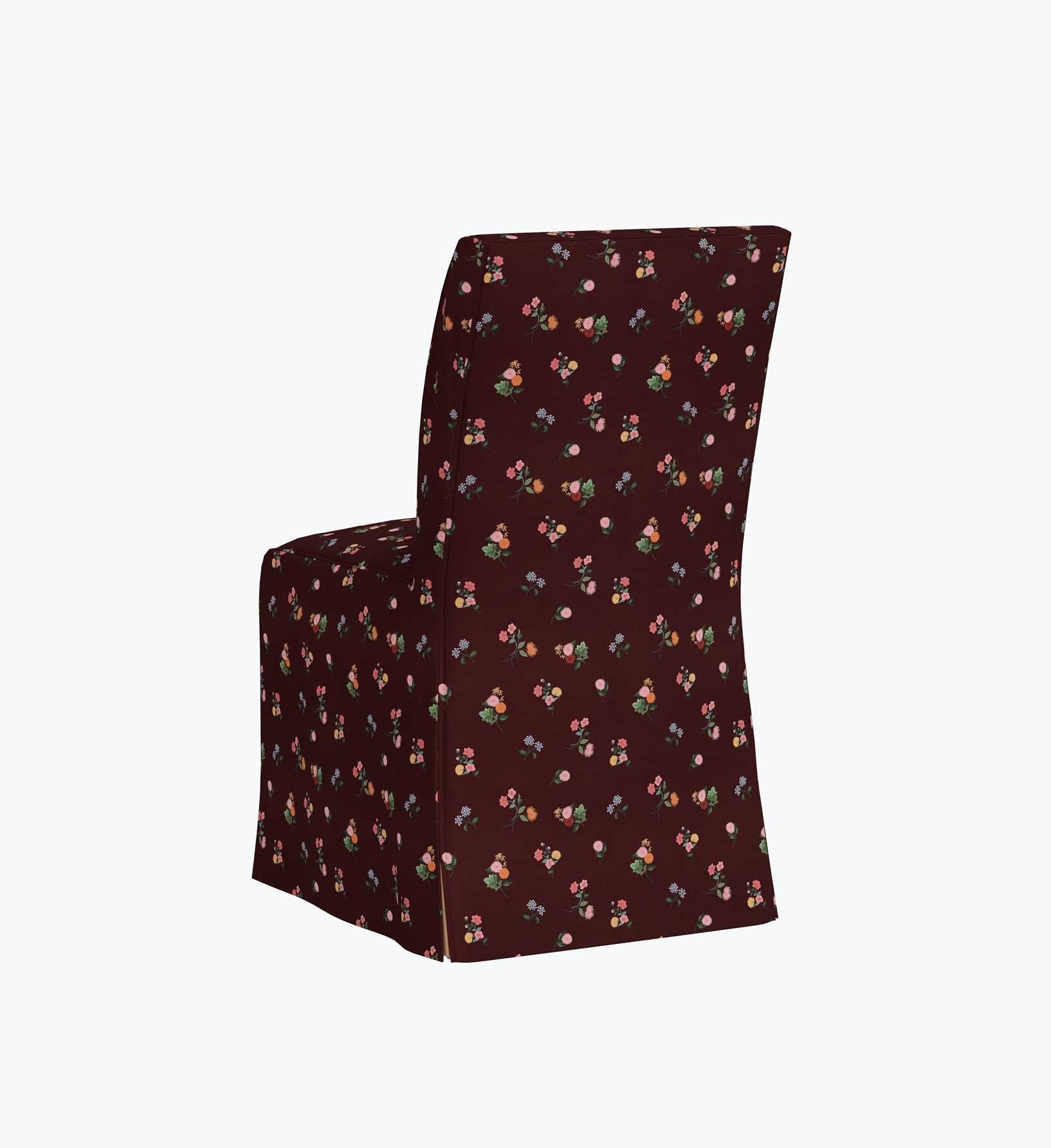 Frances Slipcover - Ditsy Dahlia Burgundy